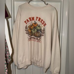 Cream Pumpkin Graphic Sweatshirt